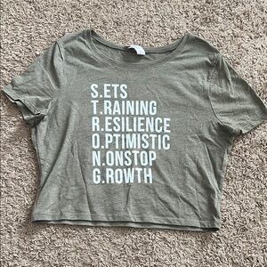 Bella Canvas Olive Motivational Crop Top